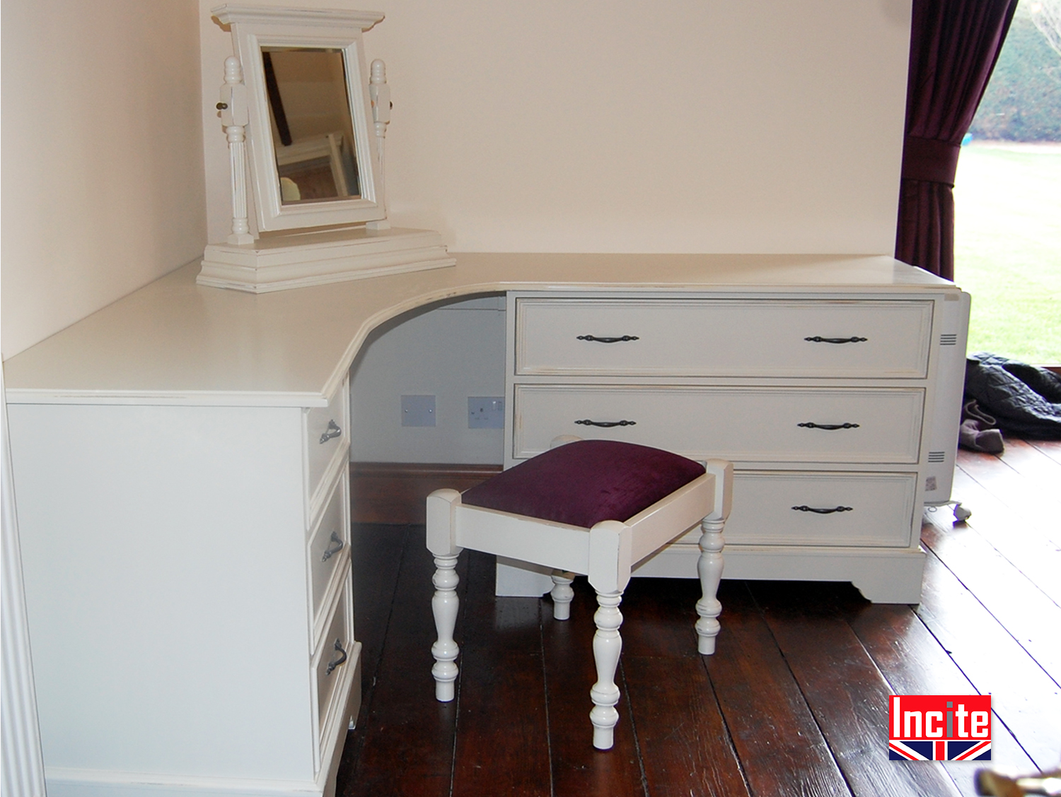 Custom Made Painted Corner Dressing Table by Incite Derby